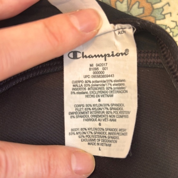 CHAMPION Performance Racerback Sports Bra Black Stretch Women's L - Picture 5 of 6